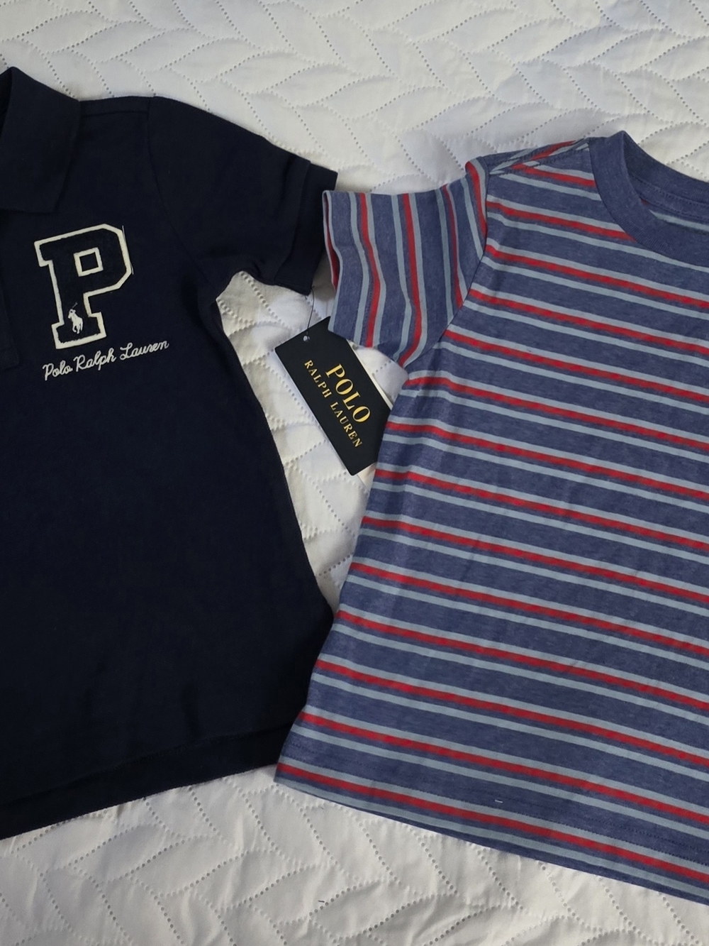 Polo by Ralph Lauren Boys Navy Polo & Blue-Striped Tee Set
